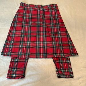 Plaid Christmas athletic skirt